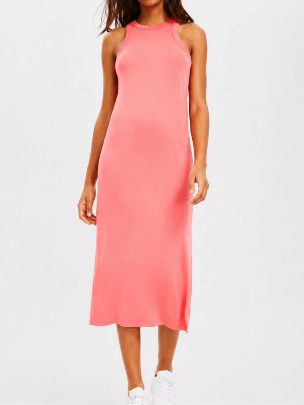 Lou & Grey Signature Soft Coral Maxi Tank Dress Sz L NWOT